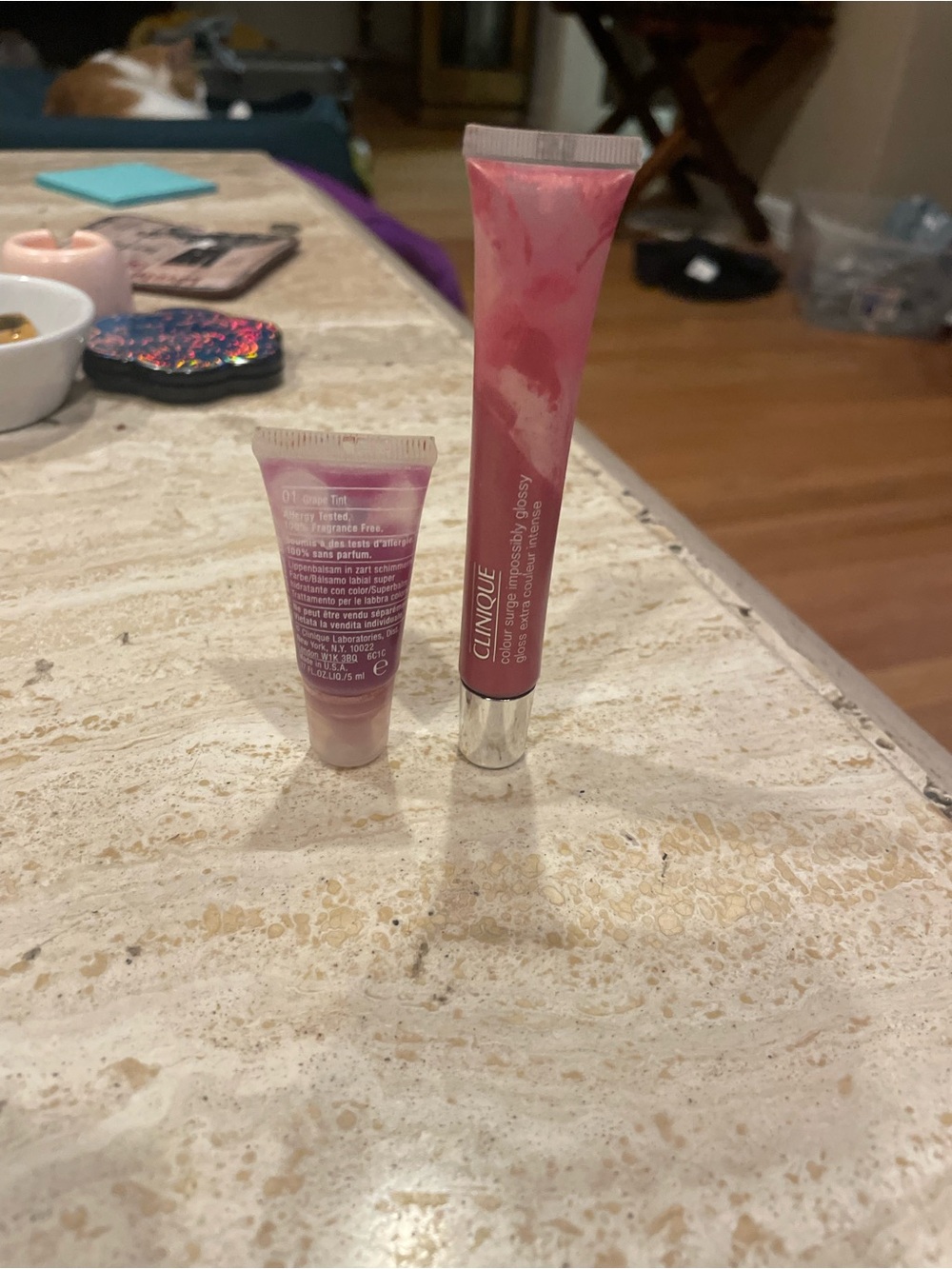 Vintage 90s partially used Clinique Pink Gloss Duo